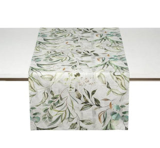 Pichler Tischläufer Mavi salbeigrün Blätter