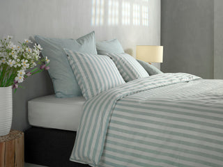 Zo!Home Bettwäsche Baumwolle Streifen mintgrün