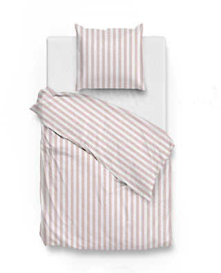 Zo! Home Bettwäsche Leinen-Optik Streifen Shell Nude