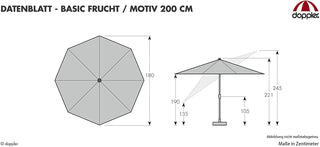 Doppler Balkonschirm GS Basic Ø200cm Kiwi