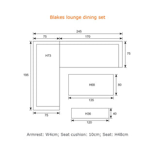 GARDEN IMPRESSIONS Lounge Blakes 4tlg. carbon black/mint grey