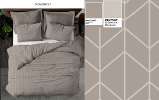 Living Dreams Satin-Bettwäsche Taupe/Geometrisch