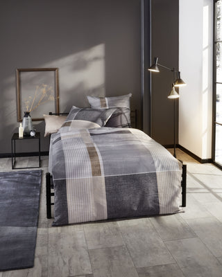 Living Dreams Feinbiber-Bettwäsche Schwarz/Taupe