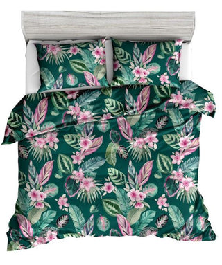 Living Dreams Feinsatin-Bettwäsche floral grün