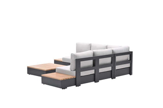 Garden Impressions Lounge-Set Savona 3tlg. carbon black/valley sand/teak look