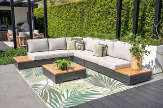 Garden Impressions Lounge-Set Savona 3tlg. carbon black/valley sand/teak look