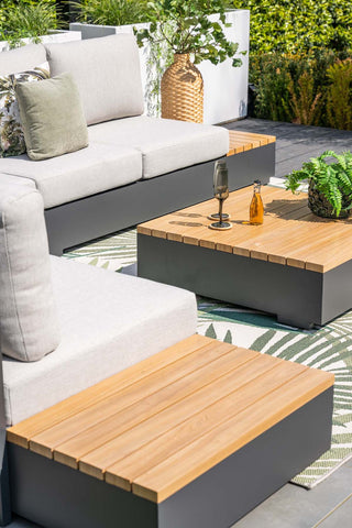 Garden Impressions Lounge-Set Savona 3tlg. carbon black/valley sand/teak look