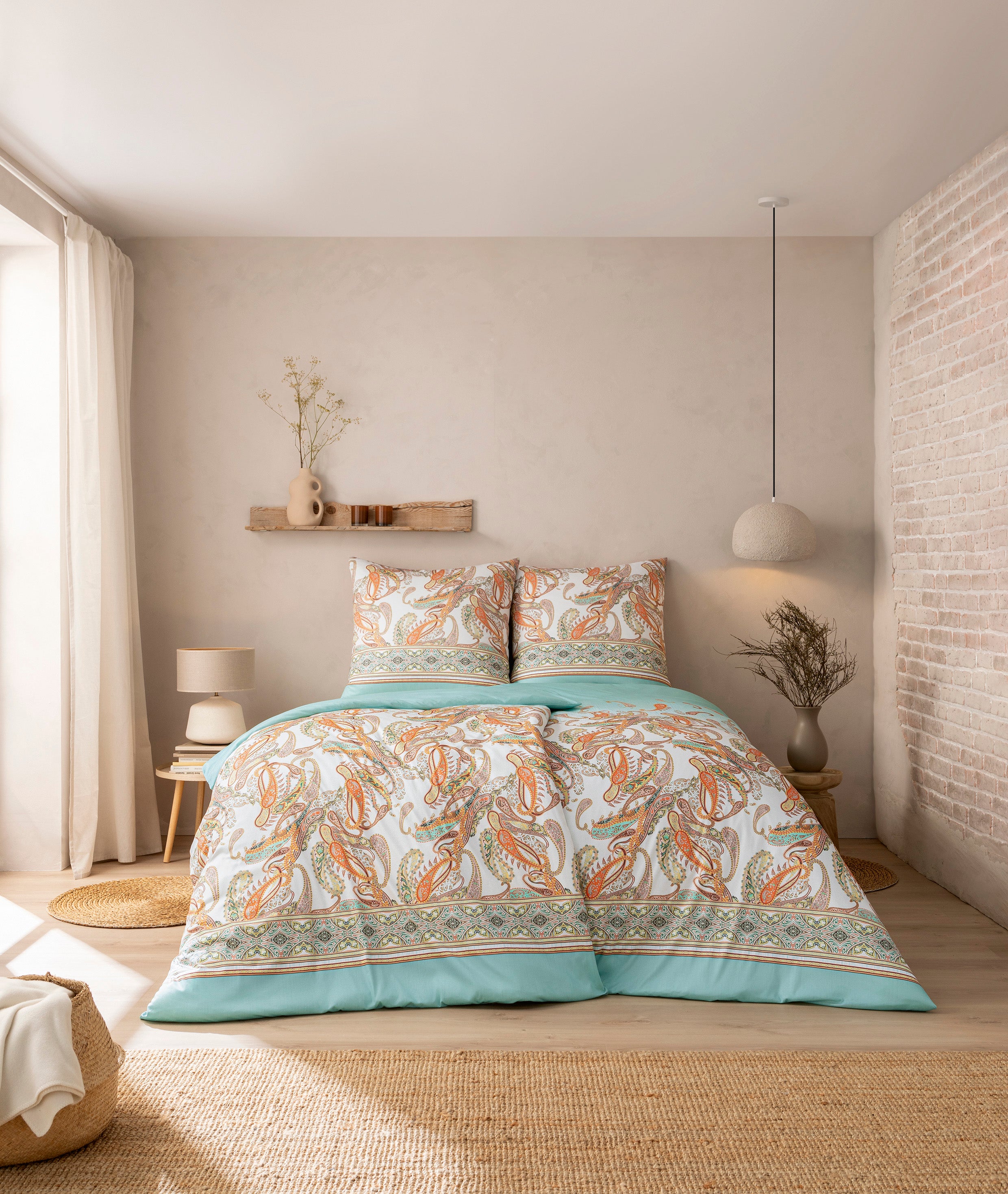 Estella Mako-Interlock-Jersey Bettwäsche Siena Azur