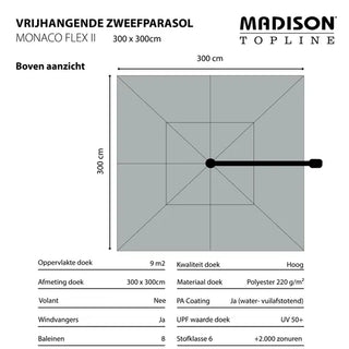 Madison Ampelschirm Monaco Flex 300x300cm