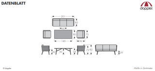 Doppler Expert Lounge-Set Riva 4tlg. Anthrazit/Grey