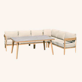 Garden Impressions Lounge-Set Carrara 6tlg. Gobi Sand/Teak Look