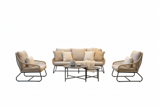 Zeo Living Loungeset "Portofino" natur/anthrazit