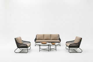 Zeo Living Lounge "Portofino" schwarz/taupe