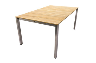 Zeo Living Gartentisch "Livingston" Teak/Edelstahl 160/260 x 100cm