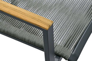 Zeo Living Stapelsessel DL 77 Rope mit Teakarmlehne
