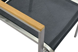 Zeo Living Sessel "Vito" HL Edelstahl/Textilen schwarz