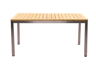 Zeo Living Auszugstisch Essence Teak Edelstahl 156/214 x 90cm