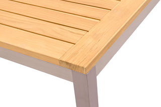 Zeo Living Auszugstisch Essence Teak Edelstahl 156/214 x 90cm