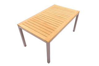 Zeo Living Auszugstisch Essence Teak Edelstahl 156/214 x 90cm