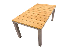 Zeo Living Gartentisch Vancouver 165 x 90cm Teak/Edelstahl