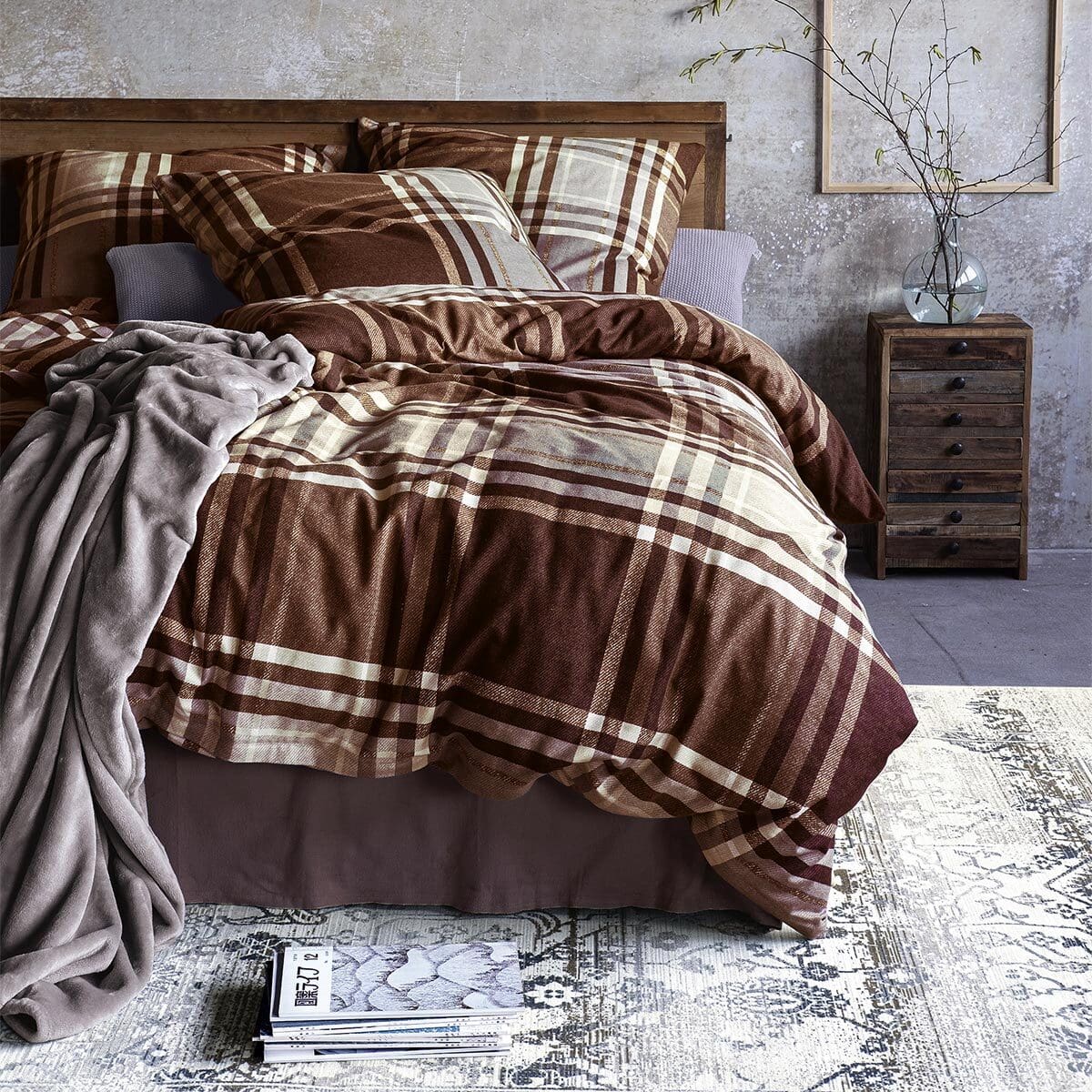 Irisette Edelflanell Bettwäsche Alpaka 8456-60 Braun