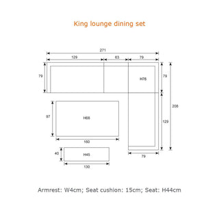 Garden Impressions Dining-Set King 6tlg. white wash sahara sand