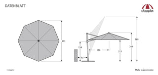 Derby Ampelschirm Ravenna Smart Ø 300cm Pendel