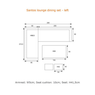Garden Impressions Dining-Lounge Santos 5tlg. links sahara sand