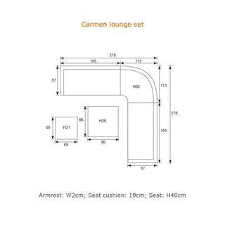 GARDEN IMPRESSIONS Lounge-Set Carmen 5tlg. Moosgrün/Grau/Teaklook