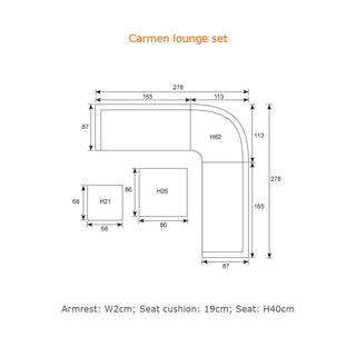 GARDEN IMPRESSIONS Lounge-Set Carmen 5tlg.