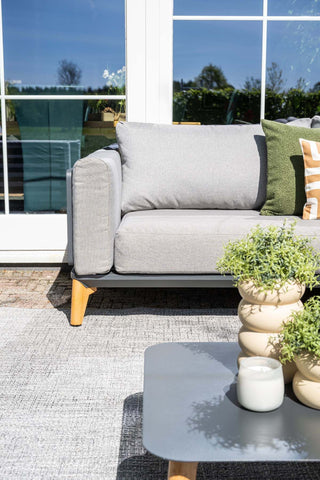 GARDEN IMPRESSIONS Lounge-Sofa Set Carmen 5tlg. Carbon Black/Grau/Teaklook