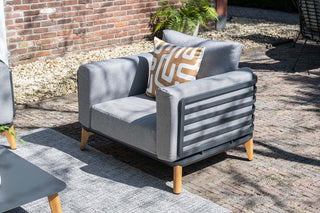 GARDEN IMPRESSIONS Lounge-Sofa Set Carmen 5tlg. Carbon Black/Grau/Teaklook