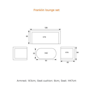 GARDEN IMPRESSIONS Geflecht Lounge Franklin 4tlg. carbon black/Geflecht Natur