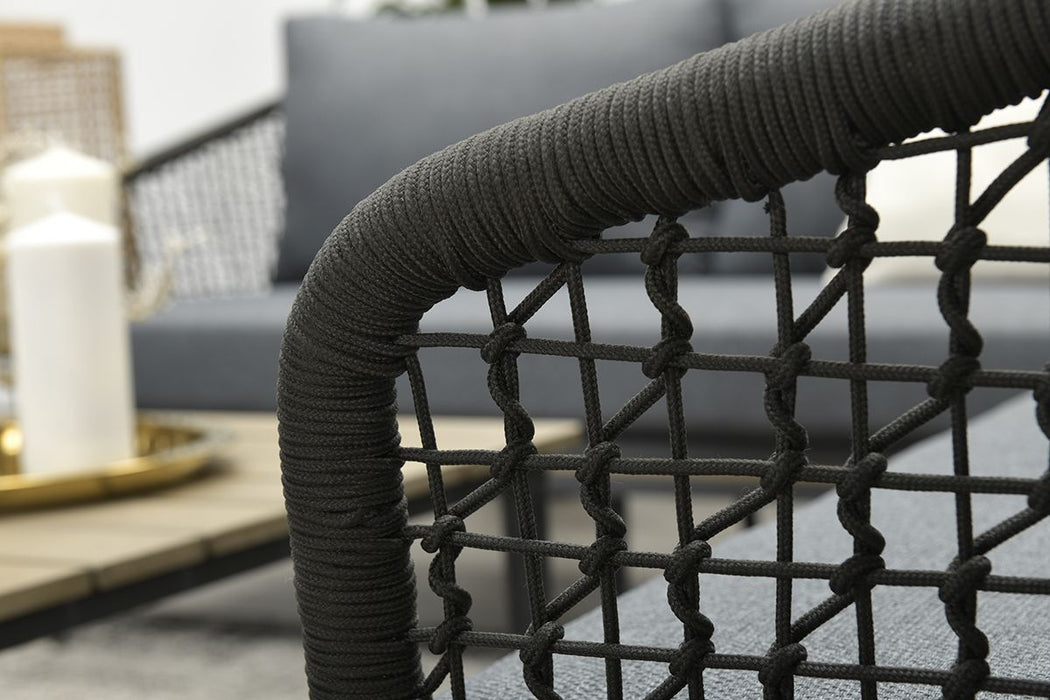GARDEN IMPRESSIONS Lounge Poseidon 4tlg. vintage teak/carbon black