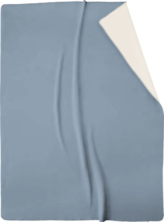 Biederlack Decke Duo Cotton 150x200cm blue-ecru