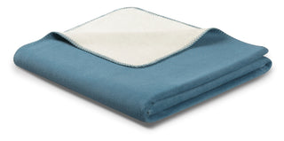 Biederlack Decke Duo Cotton 150x200cm blue-ecru