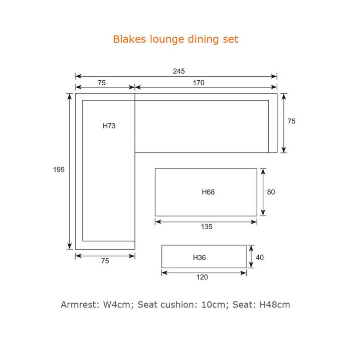 GARDEN IMPRESSIONS Lounge Blakes 4tlg. arctic grey/reflex black
