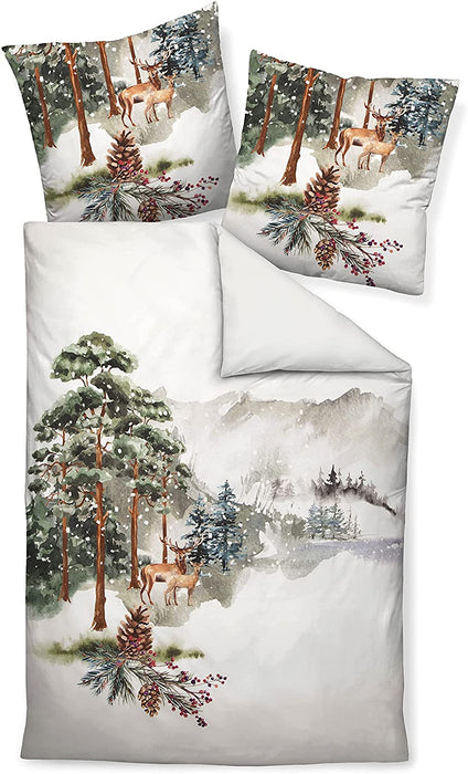 Janine Bettwäsche Mako-Satin Modern Art 42084-06 Tanne