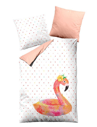 Dormisette Bettwäsche Mako-Satin Flamingo