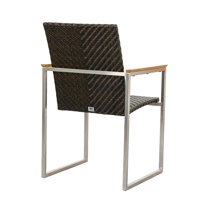 ZEO LIVING Kufensessel Bologna Edelstahl/Geflecht 6mm bronze