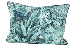 Steen Design Kissenhülle Dschungel Blau mit Keder