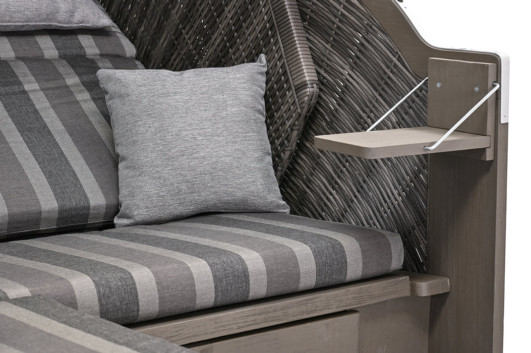 DeVries Strandkorb Pure Classic XL Sun PE Pinie stone grey D.402