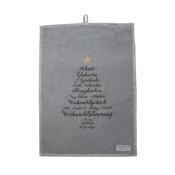 Krasilnikoff 2er Set Geschirrtuch Christmas Words 50x70cm
