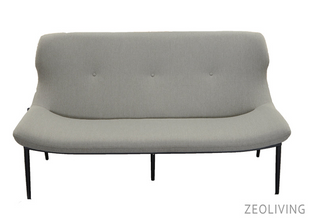 Zeo Living 2-Sitzer Sofa grau Sunbrella