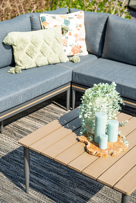 GARDEN IMPRESSIONS Lounge Poseidon 4tlg. vintage teak/carbon black