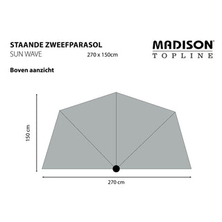 Madison Balkonschirm Sun Wave 270x150cm